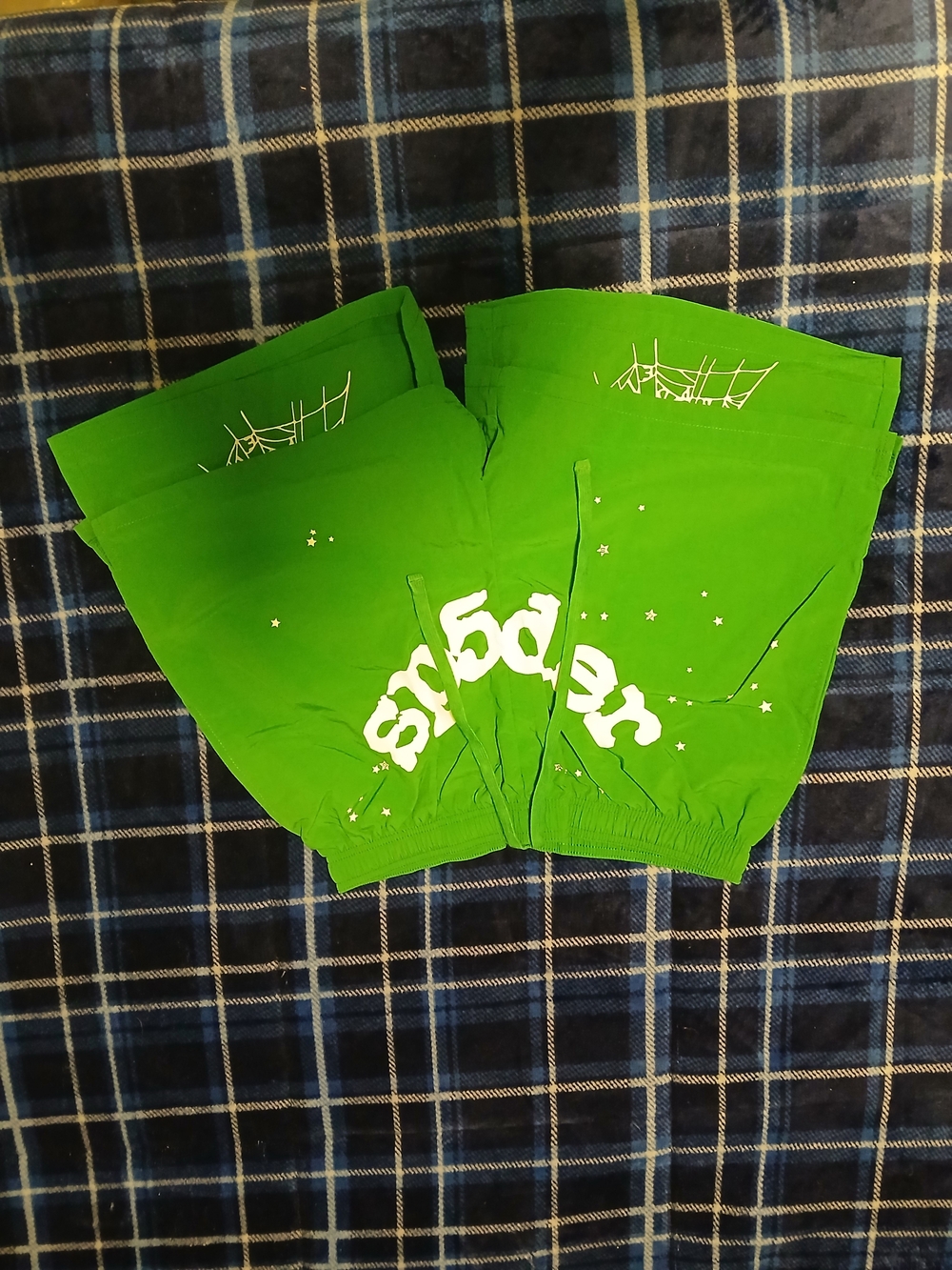SP5DER GREEN SHORTS
